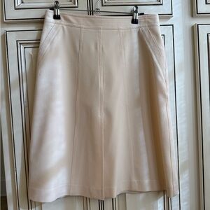 Theory Cream Colored Wool Skirt, Size 4